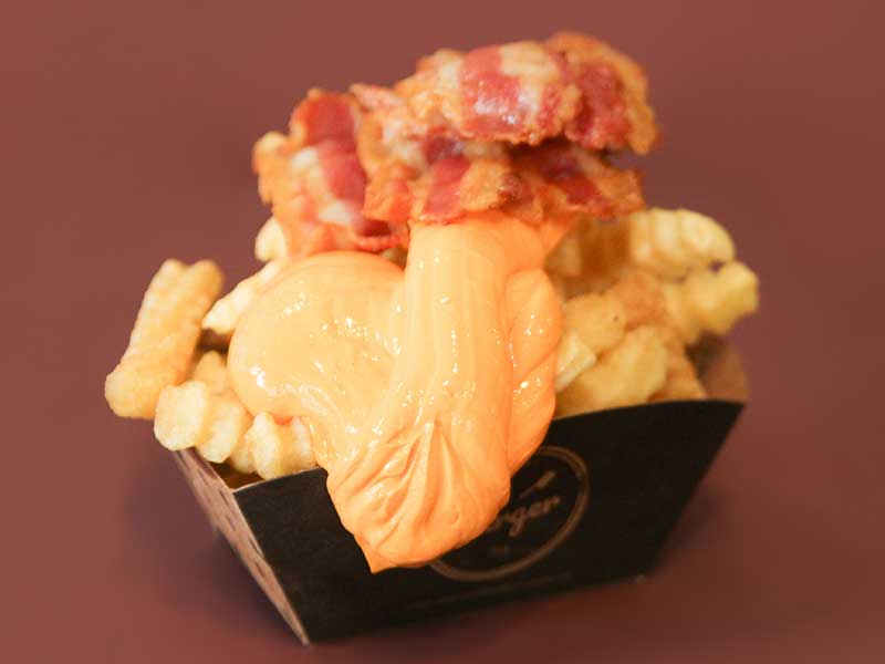 Crinkles com cheddar e bacon